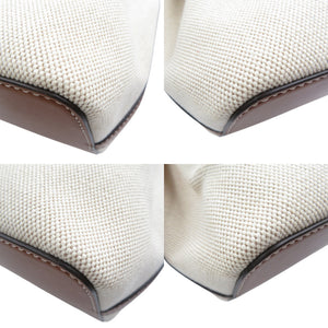 新品同様 トリーバーチ キャンバス レザー ゴールド金具 ベージュ ブラウン 2WAY ショルダーバッグ ハンドバッグ 1045【中古】TORY BURCH