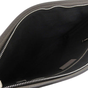 新品同様 サルヴァトーレフェラガモ 241361 カットアウト レザー グレー クラッチバッグ 1048【中古】Salvatore Ferragamo