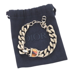 美品 ディオール ロゴ メタル シルバー チェーンブレスレット ブレスレット 1063【中古】Dior メンズ