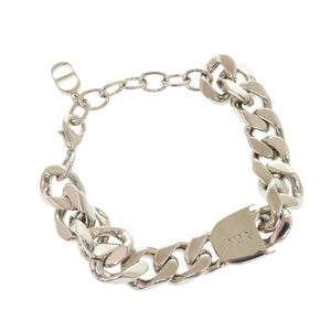 美品 ディオール ロゴ メタル シルバー チェーンブレスレット ブレスレット 1063【中古】Dior メンズ