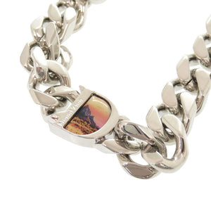 美品 ディオール ロゴ メタル シルバー チェーンブレスレット ブレスレット 1063【中古】Dior メンズ