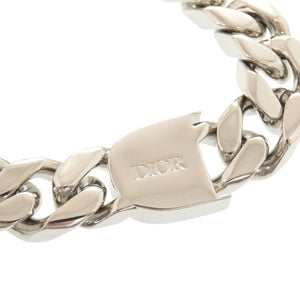 美品 ディオール ロゴ メタル シルバー チェーンブレスレット ブレスレット 1063【中古】Dior メンズ