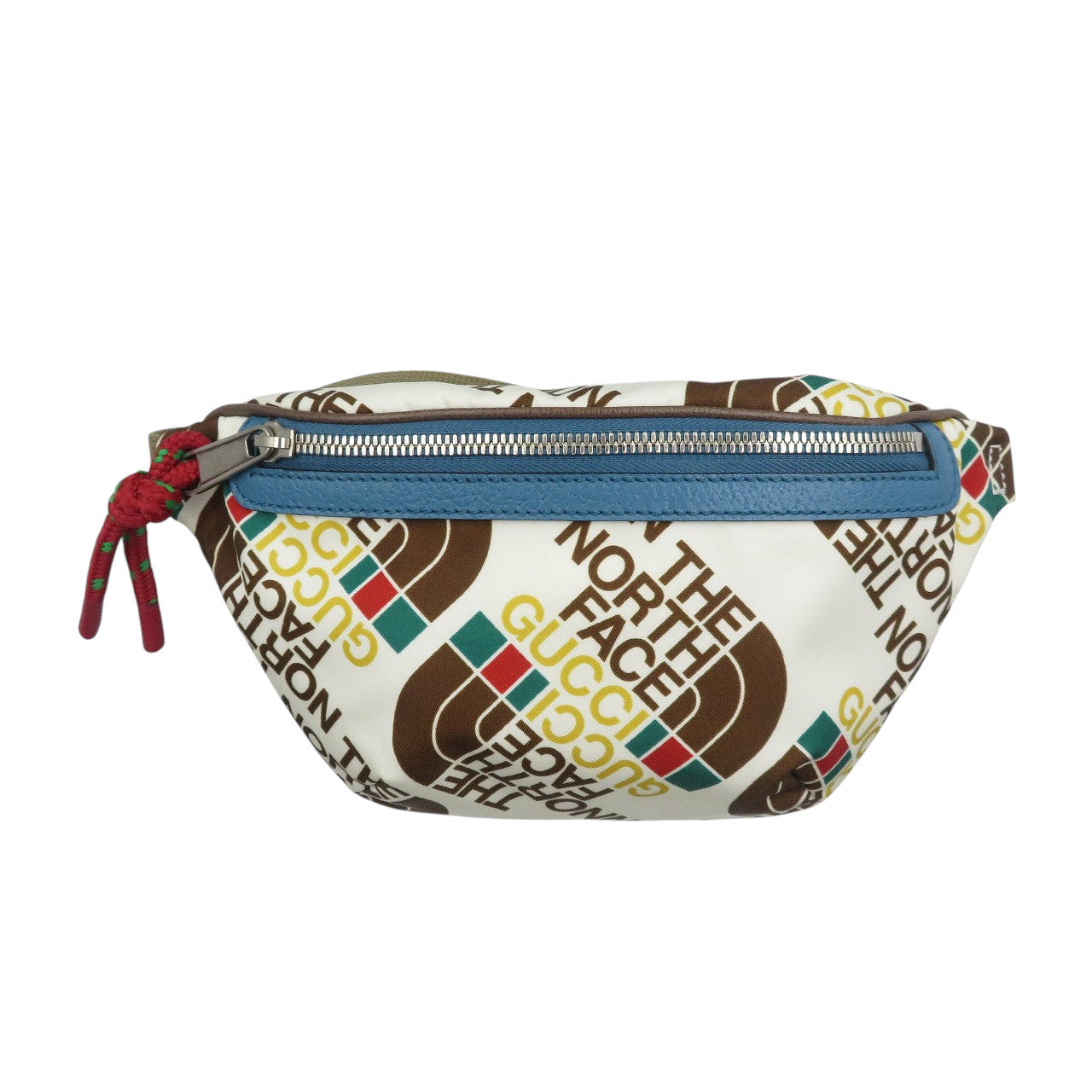 未使用 グッチ ノースフェイス コラボ 650299 ナイロン シルバー金具 ホワイト マルチカラー ボディバッグ 1081【中古】GUCCI