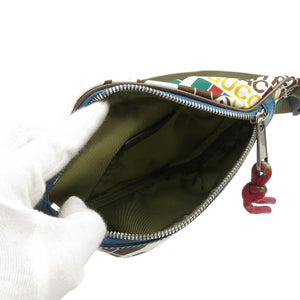 未使用 グッチ ノースフェイス コラボ 650299 ナイロン シルバー金具 ホワイト マルチカラー ボディバッグ 1081【中古】GUCCI