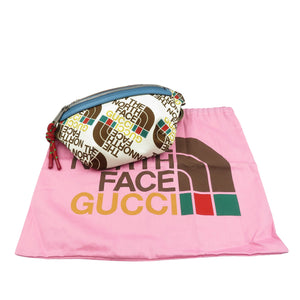 未使用 グッチ ノースフェイス コラボ 650299 ナイロン シルバー金具 ホワイト マルチカラー ボディバッグ 1081【中古】GUCCI