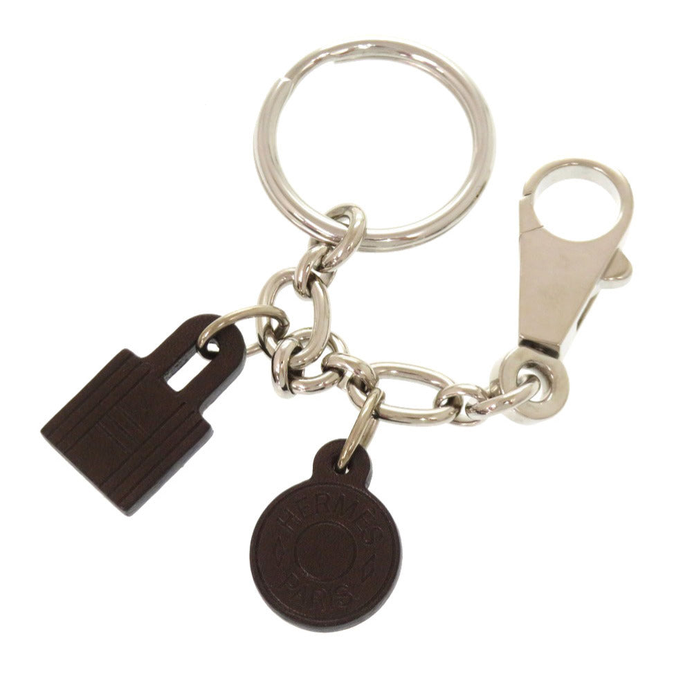 美品 エルメス アミュレット2 セリエ カデナモチーフ バレニア メタル ブラウン シルバー バッグチャーム 1088 【中古】 HERMES