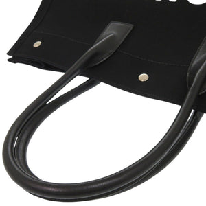 新品同様 サンローランパリ リヴ ゴーシュ キャンバス レザー ブラック トートバッグ 黒 1092【中古】SAINT LAURENT PARIS メンズ