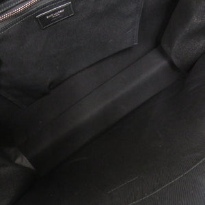 新品同様 サンローランパリ リヴ ゴーシュ キャンバス レザー ブラック トートバッグ 黒 1092【中古】SAINT LAURENT PARIS メンズ