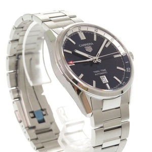 新品同様 タグホイヤー カレラ キャリバー7 ツインタイムデイト WBN201A.BA0640 SS ブルー 自動巻き 腕時計 1096【中古】TAG HEUER