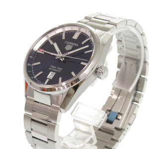 新品同様 タグホイヤー カレラ キャリバー7 ツインタイムデイト WBN201A.BA0640 SS ブルー 自動巻き 腕時計 1096【中古】TAG HEUER