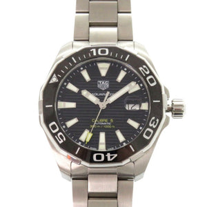 美品 タグホイヤー アクアレーサー キャリバー5 WAY201A SS ブラック 自動巻き 腕時計 黒文字盤 1099【中古】TAG HEUER