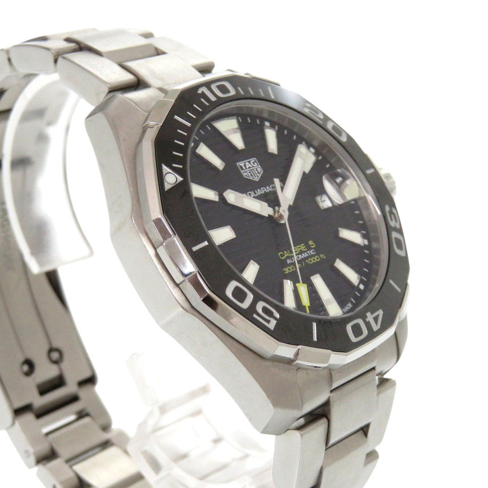 美品 タグホイヤー アクアレーサー キャリバー5 WAY201A SS ブラック 自動巻き 腕時計 黒文字盤 1099【中古】TAG HEUER