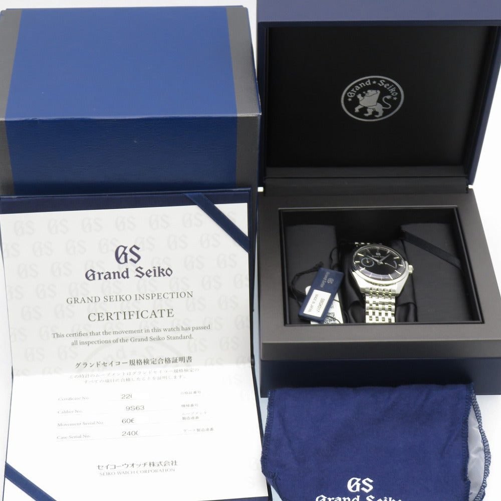 新品同様 セイコー グランドセイコー エレガンス コレクション SBGK017 / 9S63-00A0 手巻き 腕時計 SS ブラック 黒 1104【中古】SEIKO メンズ