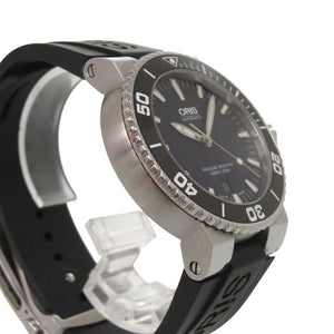 美品 オリス アクイス デイト 01 733 7653 4154-07 4 26 34EB ブラック SS ラバー 自動巻き 腕時計 1106【中古】ORIS