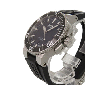 美品 オリス アクイス デイト 01 733 7653 4154-07 4 26 34EB ブラック SS ラバー 自動巻き 腕時計 1106【中古】ORIS