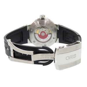 美品 オリス アクイス デイト 01 733 7653 4154-07 4 26 34EB ブラック SS ラバー 自動巻き 腕時計 1106【中古】ORIS
