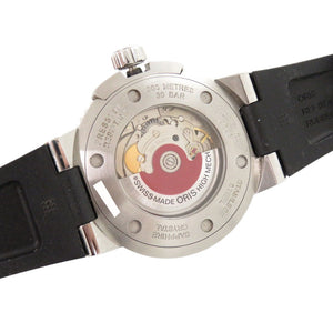 美品 オリス アクイス デイト 01 733 7653 4154-07 4 26 34EB ブラック SS ラバー 自動巻き 腕時計 1106【中古】ORIS