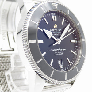 美品 ブライトリング スーパーオーシャン ヘリテージ2 AB2020 自動巻き 腕時計 SS ブラック 黒文字盤 1107【中古】BREITLING メンズ