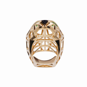 新品同様 カルティエ K18YG/オニキス/ツァボライト パンテール ドゥ リング N4722500 #52 指輪 750 イエローゴールド ジュエリー 1114【中古】CARTIER