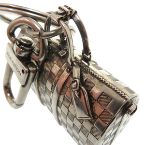 美品 ルイ ヴィトン ザ キーポル チャーム ダミエ キーホルダー M00023 メタル シルバー LV 1158【中古】LOUIS VUITTON