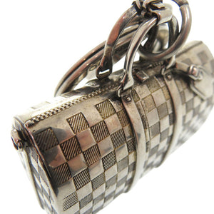 美品 ルイ ヴィトン ザ キーポル チャーム ダミエ キーホルダー M00023 メタル シルバー LV 1158【中古】LOUIS VUITTON
