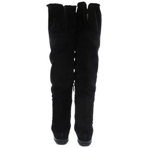 ミュウミュウ ムートンブーツ ビジュー ムートン 23.5cm ブラック 黒 ブーツ 1190【中古】MIUMIU