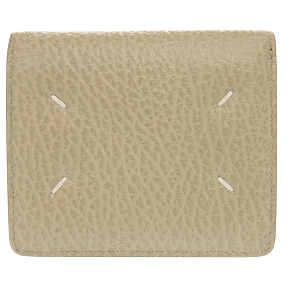 美品 メゾン マルジェラ 4ステッチ レザー ベージュ 二つ折り財布 1199【中古】Maison Margiela