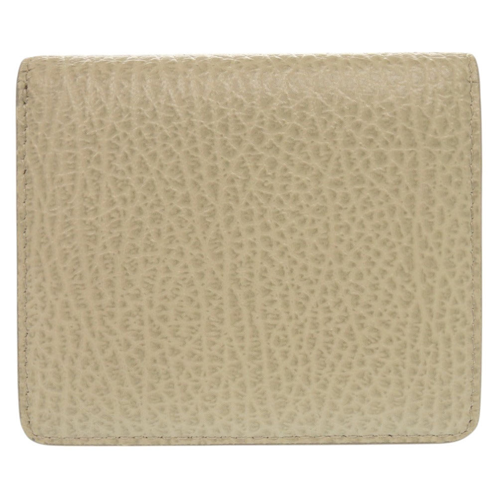 美品 メゾン マルジェラ 4ステッチ レザー ベージュ 二つ折り財布 1199【中古】Maison Margiela
