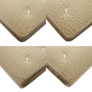 美品 メゾン マルジェラ 4ステッチ レザー ベージュ 二つ折り財布 1199【中古】Maison Margiela