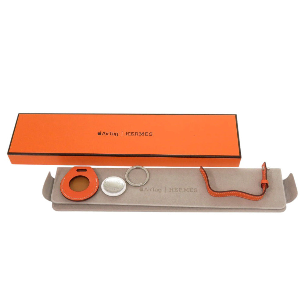 新品同様 エルメス Apple AirTag エアタグ アップル ヴォースイフト オレンジ Z刻印(2021年製) バッグアクセサリー 1218【中古】HERMES