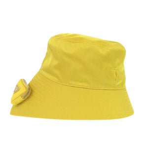 新品同様 プラダ Re Nylon バケットハット 2HC282 Lサイズ トライアングルプレート イエロー ポリアミド 帽子 1220【中古】PRADA