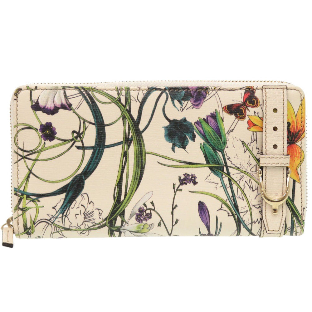 未使用 グッチ ラウンドファスナー フローラ 309758 レザー マルチカラー 長財布 1236【中古】GUCCI