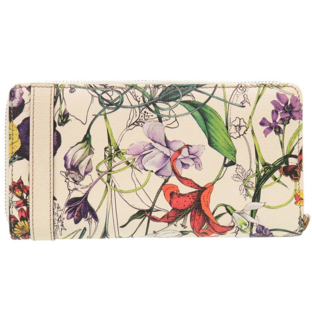 未使用 グッチ ラウンドファスナー フローラ 309758 レザー マルチカラー 長財布 1236【中古】GUCCI