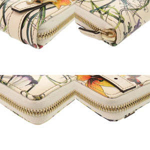 未使用 グッチ ラウンドファスナー フローラ 309758 レザー マルチカラー 長財布 1236【中古】GUCCI
