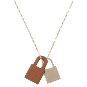 未使用品 エルメス オーケリー PM ペンダント メタル レザー ゴールド D刻印(2019年製) ネックレス 1240【中古】HERMES