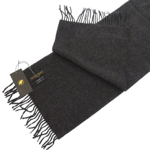 未使用 ハンティングワールド カシミヤ チャコールグレー マフラー 1241【中古】HUNTING WORLD