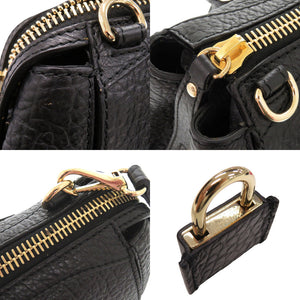 新品同様 バーバリー レザー ブラック 2WAY ハンドバッグ ショルダーバッグ 黒 1242【中古】BURBERRY