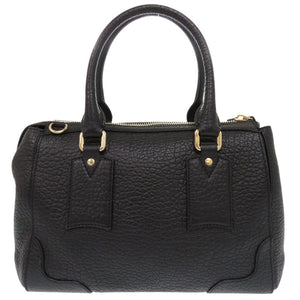 新品同様 バーバリー レザー ブラック 2WAY ハンドバッグ ショルダーバッグ 黒 1242【中古】BURBERRY
