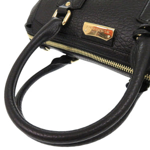 新品同様 バーバリー レザー ブラック 2WAY ハンドバッグ ショルダーバッグ 黒 1242【中古】BURBERRY