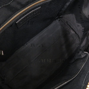 新品同様 バーバリー レザー ブラック 2WAY ハンドバッグ ショルダーバッグ 黒 1242【中古】BURBERRY