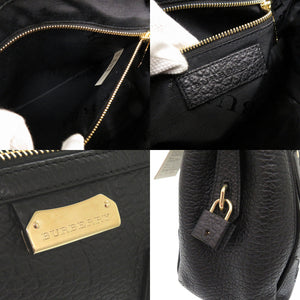 新品同様 バーバリー レザー ブラック 2WAY ハンドバッグ ショルダーバッグ 黒 1242【中古】BURBERRY