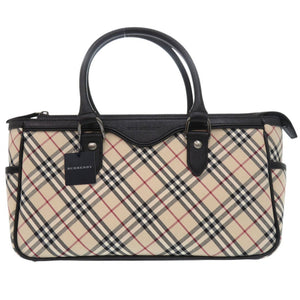 美品 バーバリー ノバチェック ハンドバッグ レザー コットン マルチカラー 1252【中古】BURBERRY