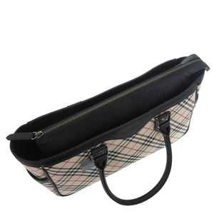 美品 バーバリー ノバチェック ハンドバッグ レザー コットン マルチカラー 1252【中古】BURBERRY