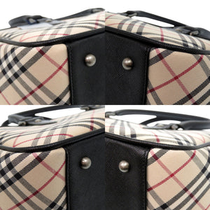 美品 バーバリー ノバチェック ハンドバッグ レザー コットン マルチカラー 1252【中古】BURBERRY