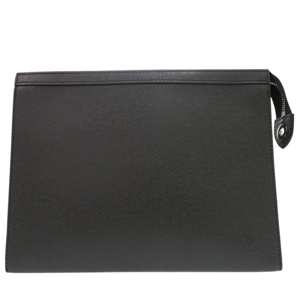 美品 ルイ ヴィトン タイガ ポシェット ヴォワヤージュMM クラッチバッグ M30547 セカンドバッグ レザー ブラック  LV 1264【中古】LOUIS VUITTON