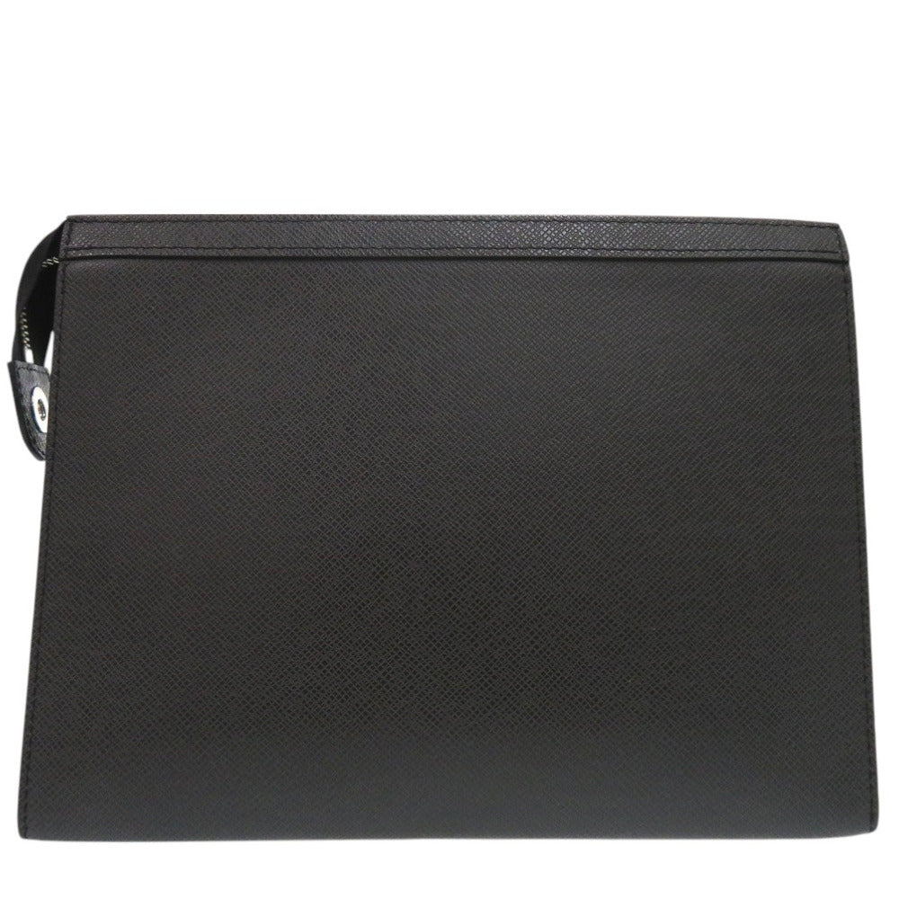 美品 ルイ ヴィトン タイガ ポシェット ヴォワヤージュMM クラッチバッグ M30547 セカンドバッグ レザー ブラック  LV 1264【中古】LOUIS VUITTON