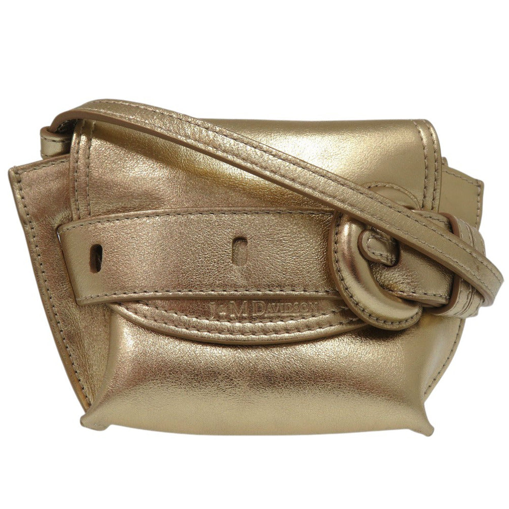 新品同様 ジェイアンドエムデヴィッドソン ナノベルト Nanno Belt ショルダーバッグ ポシェット 1877N 7471 レザー ゴールド 1269【中古】J&M Davidson