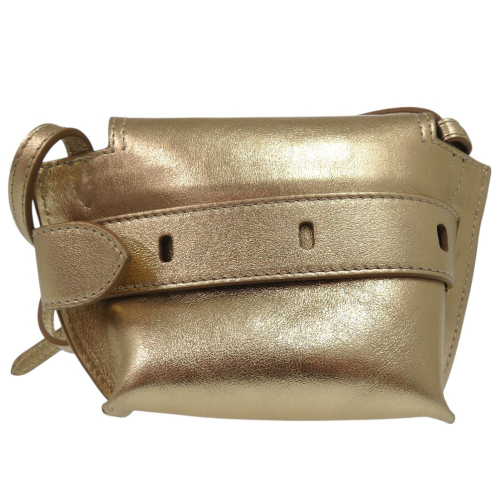 新品同様 ジェイアンドエムデヴィッドソン ナノベルト Nanno Belt ショルダーバッグ ポシェット 1877N 7471 レザー ゴールド 1269【中古】J&M Davidson