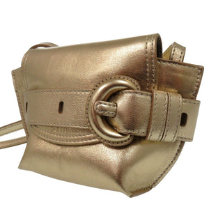 新品同様 ジェイアンドエムデヴィッドソン ナノベルト Nanno Belt ショルダーバッグ ポシェット 1877N 7471 レザー ゴールド 1269【中古】J&M Davidson