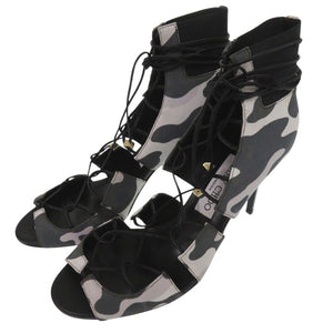 未使用品 ジミーチュウ CAMOLEO PRINT レースアップ パンプス MYRTLE 85 迷彩 カモフラ 編み上げ スウェード 1273【中古】JIMMY CHOO